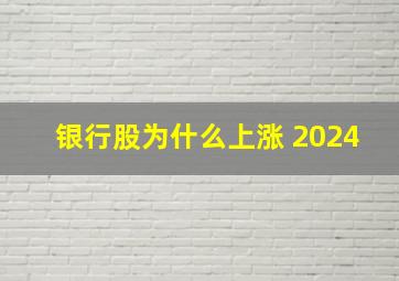 银行股为什么上涨 2024